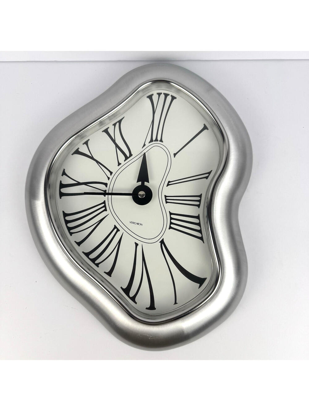 Vintage Kirch Melting Salvador Dali Battery Operated Wall Clock Silver TESTED
